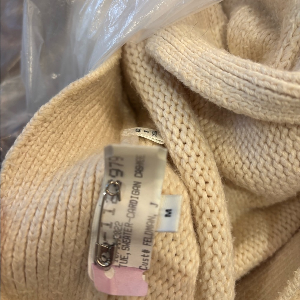 A.L.C. Cream Ribbed Cardigan Sweater